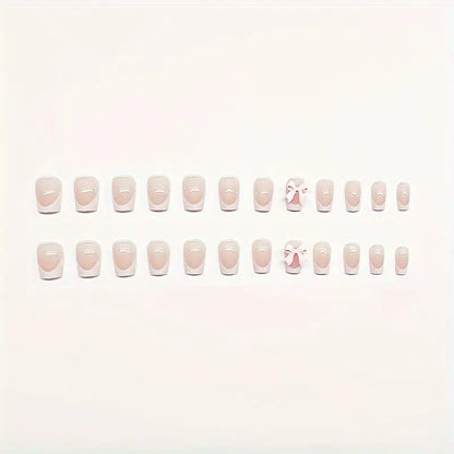 Charmante Schleifenverzierte Press-On Nagelkunst Brehn