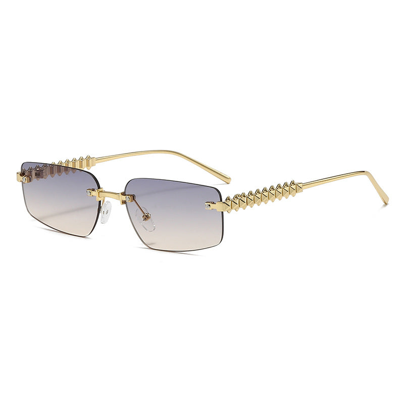 Damen modische rechteckige Brille mit extravaganten Akzenten Brehn