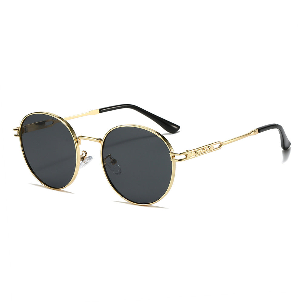 Damen Modische Sonnenbrille im minimalistischen Rundrahmen Brehn