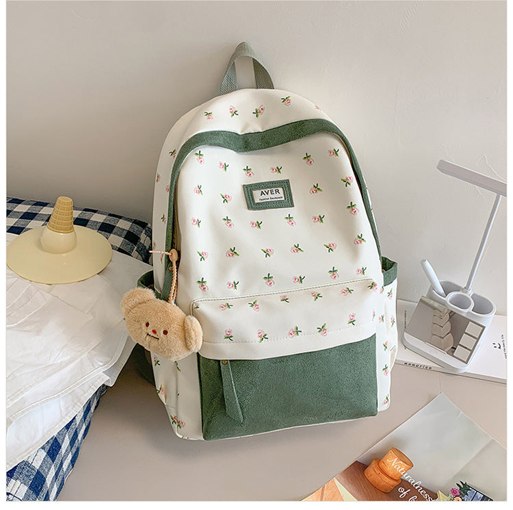 Floral Print Lässiger Schulrucksack