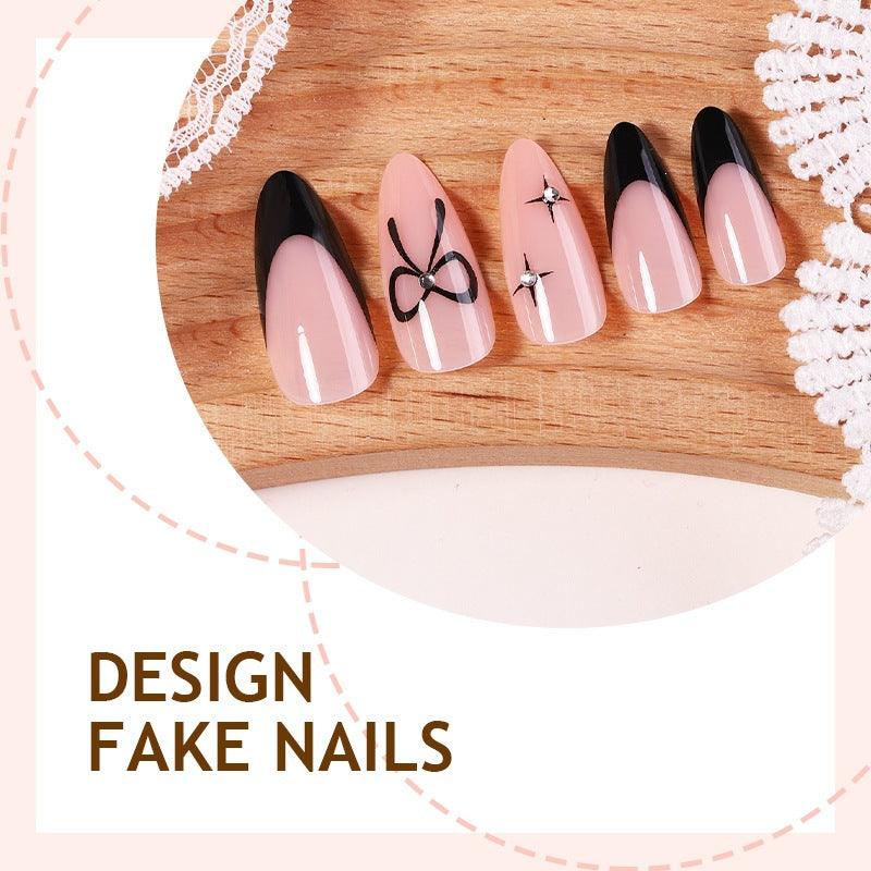 Kunstnagelset mit elegantem Ombre-Design und kreativem Schleifenmotiv Brehn