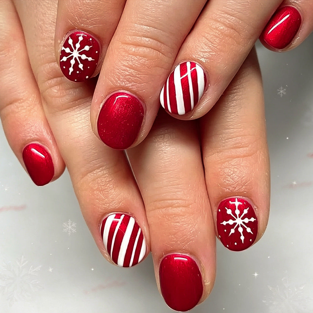 Festliches winterliches Press-On-Nagelset Brehn