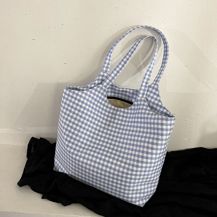 Kariertes Gingham Tragetasche