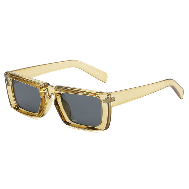Damen modische Shield-Sonnenbrille mit exzentrischem Design Brehn