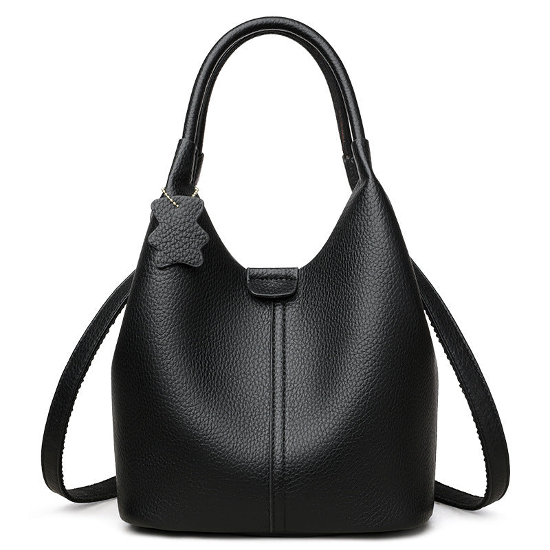 Chic Strukturierte Leder Tote Bag