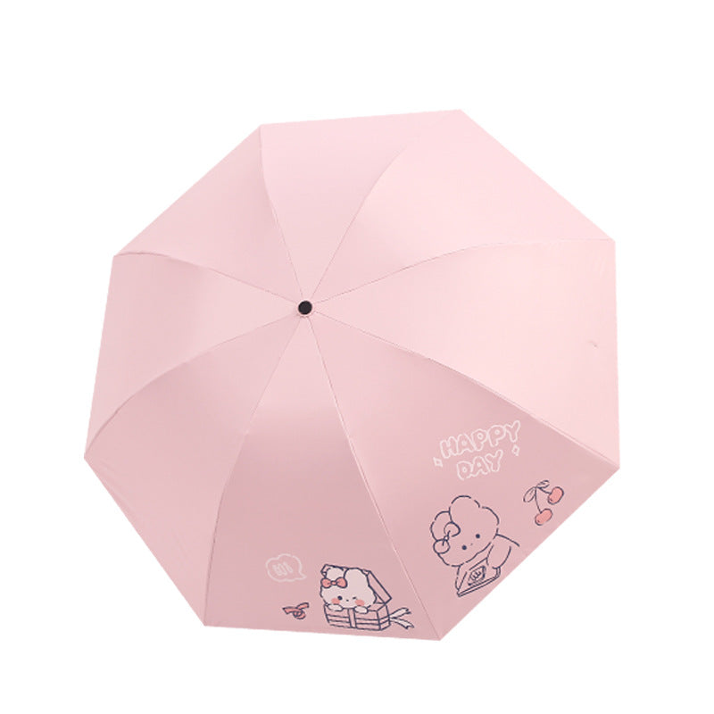 Damen Falt-Regenschirm mit verspieltem Design und fröhlichem Motiv Brehn