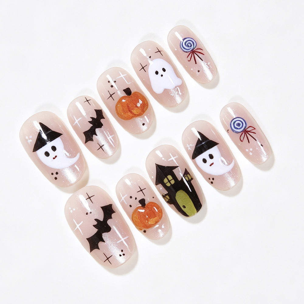 Halloween-Themen Künstlerische Press-On Nagelset Brehn