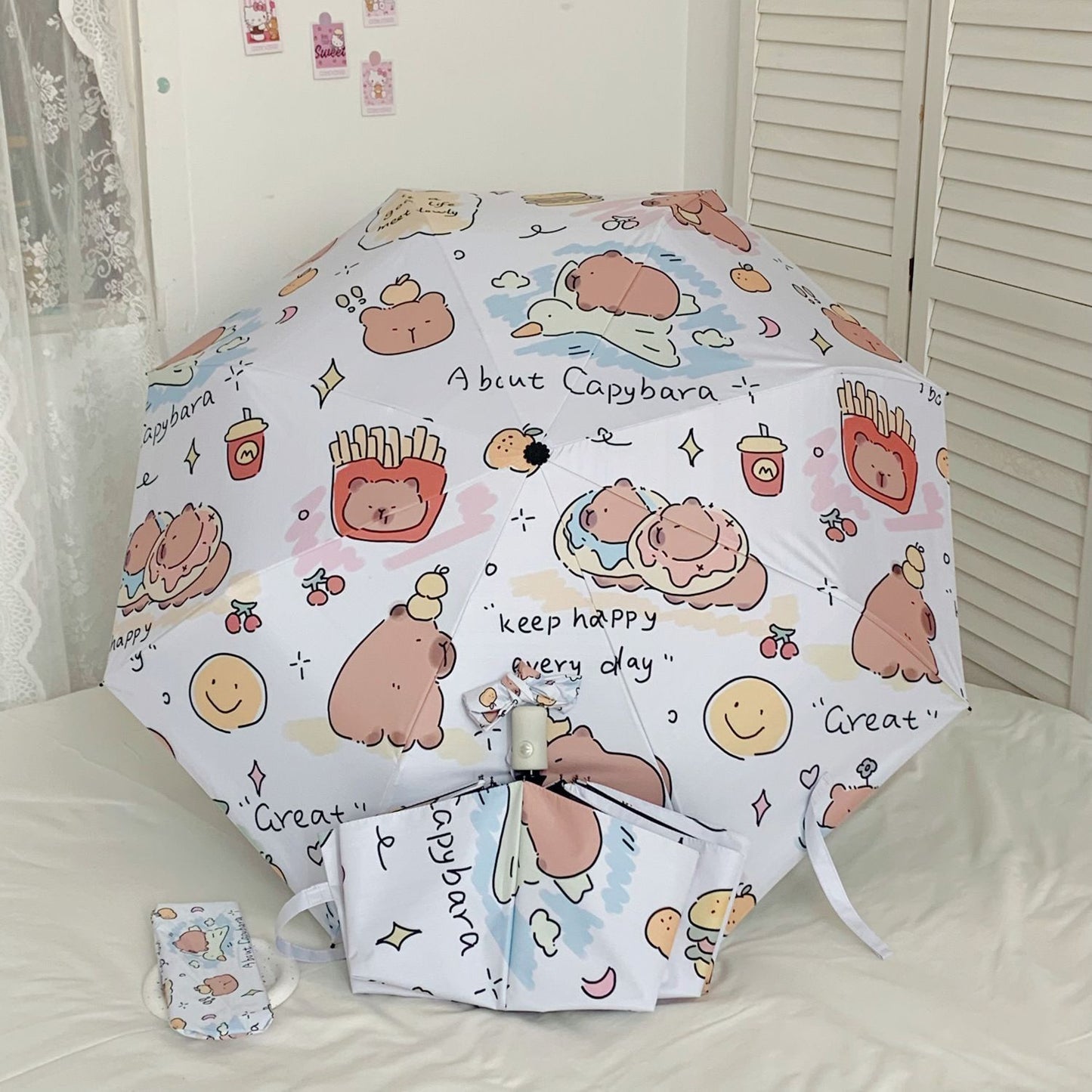 Damen Faltbarer Regenschirm mit Tiermotiven Brehn