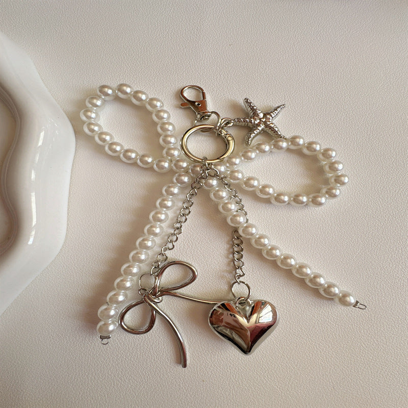 Elegante Perlen Charm Schlüsselanhänger Brehn