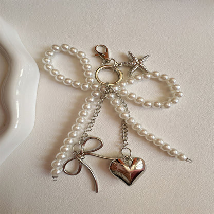 Elegante Perlen Charm Schlüsselanhänger Brehn