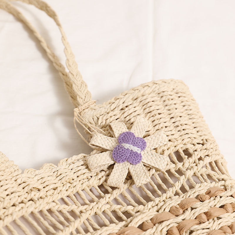 Damen Korbtasche mit floralem Dekor Brehn