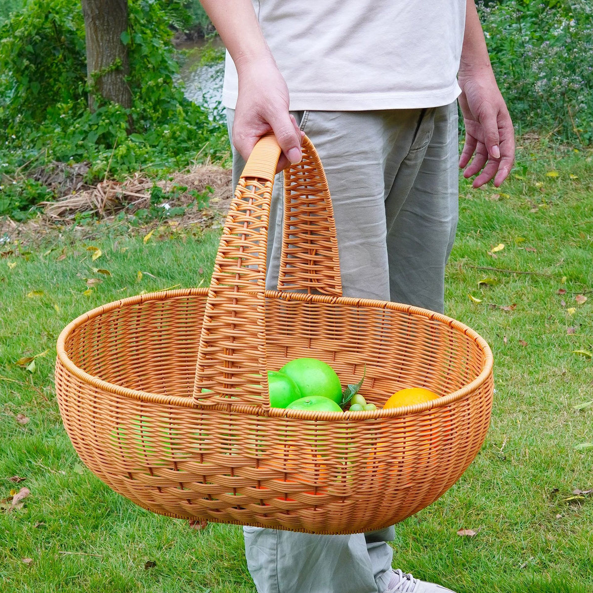 Großer Geflochtener Garten Picknickkorb Brehn