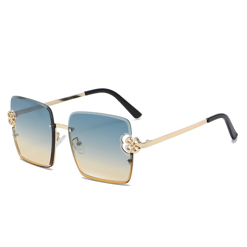 Damen quadratische Sonnenbrille mit floralem Design Brehn