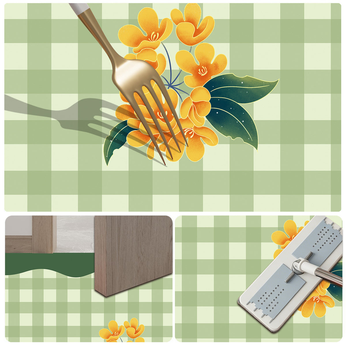 Stilvolle Blumenmuster Komfort Badematte Brehn