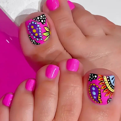 Kunstnagelset mit buntem Mandala-Design Brehn
