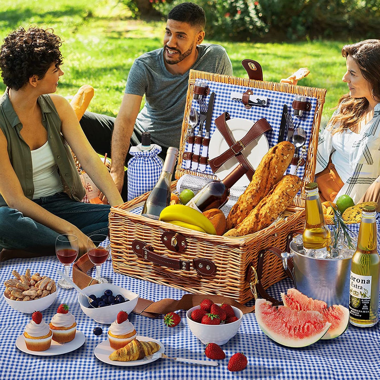 Damen hochwertiger Picknickkorb mit klassischem Design Brehn