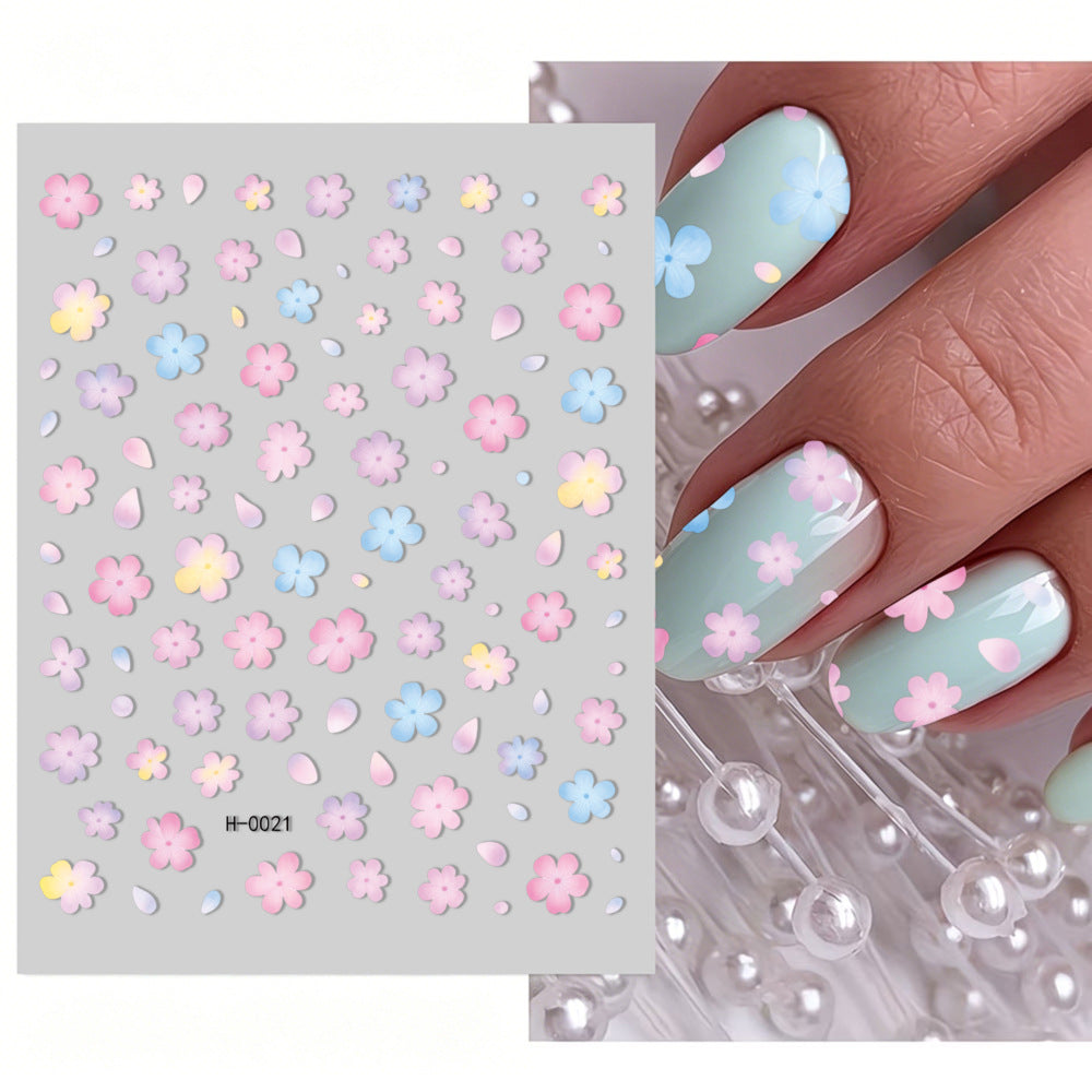 Florales Design Nagelkunst Aufkleber Set