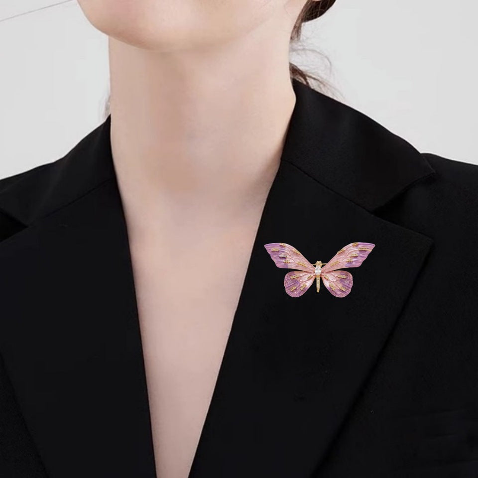 Elegante Schmetterlingsbrosche Brehn