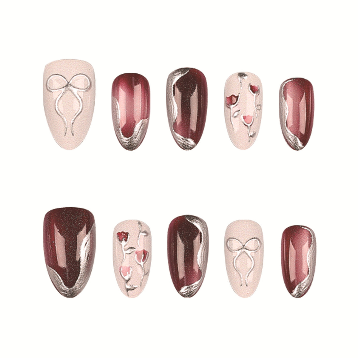 Elegante Press-On Nagelspitzen Set