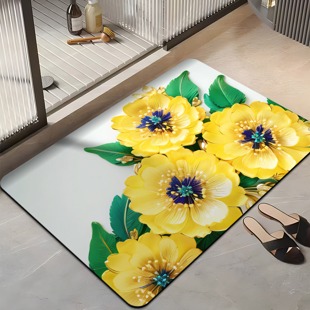 Blumenmuster-Plüsch-Badmatte Brehn