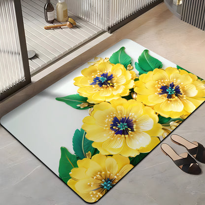 Blumenmuster-Plüsch-Badmatte Brehn