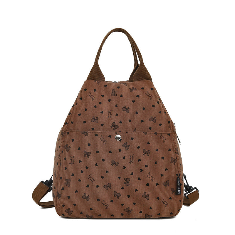 Cord-Rucksack mit Verspielten Motiven Brehn