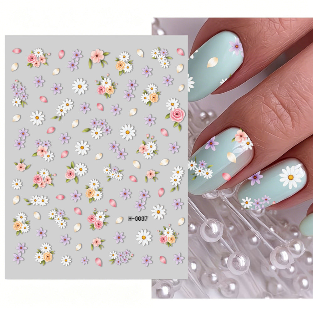 Florales Design Nagelkunst Aufkleber Set