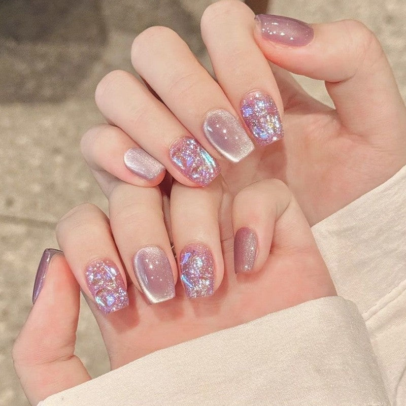 Glitzernde Gel Press-On Nagelkunst Set Brehn
