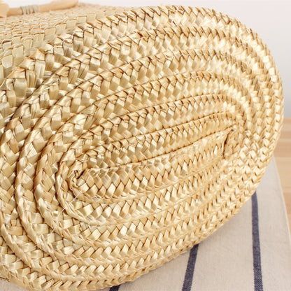 Geflochtene Basttasche mit Floralem Akzent Brehn