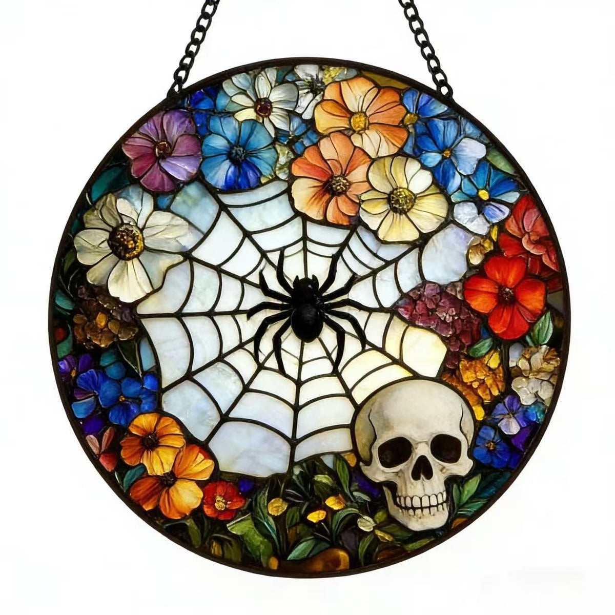 Dekorative Totenkopf Buntglas Wandkunst Brehn
