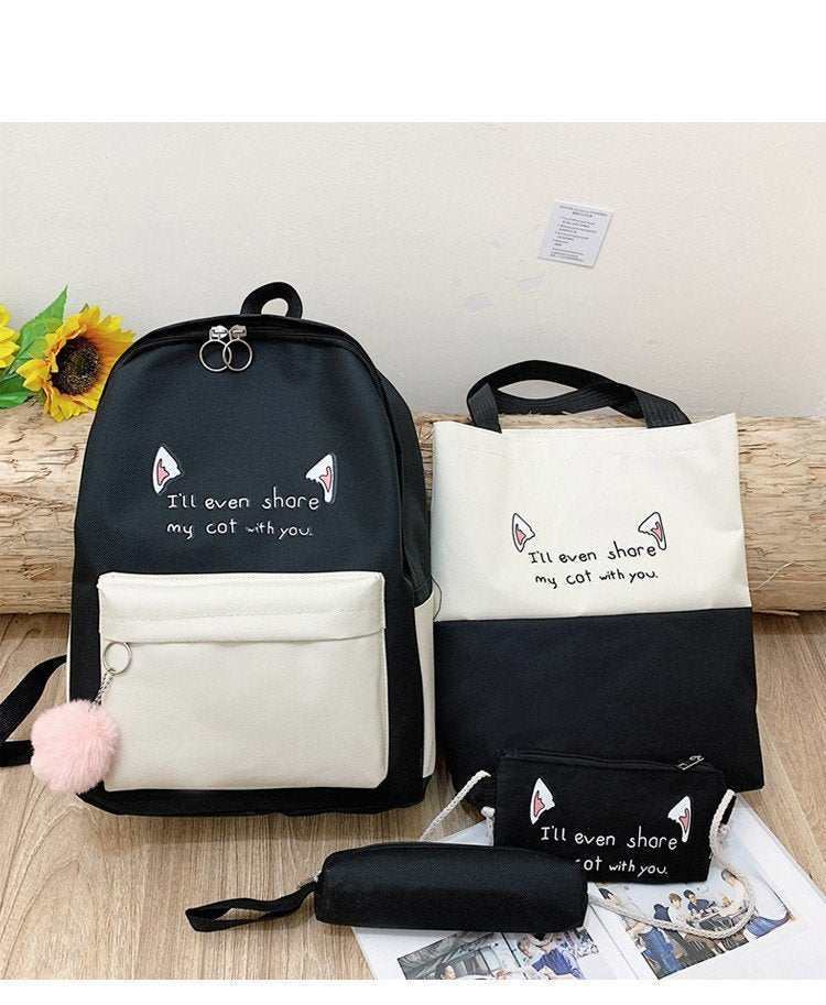 Fun-Themen Katzenprint Rucksack Set Brehn