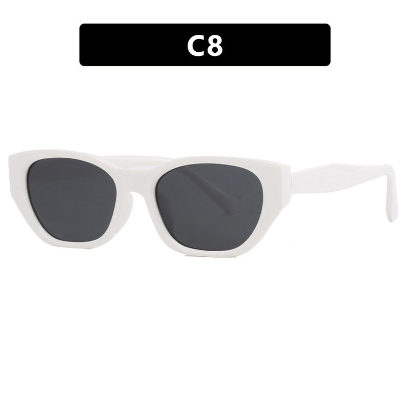 Damen Cat-Eye Sonnenbrille mit transparentem, geometrischem Rahmen Brehn