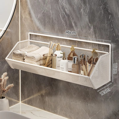 Wandmontierter Mesh-Badezimmer-Organizer-Regal