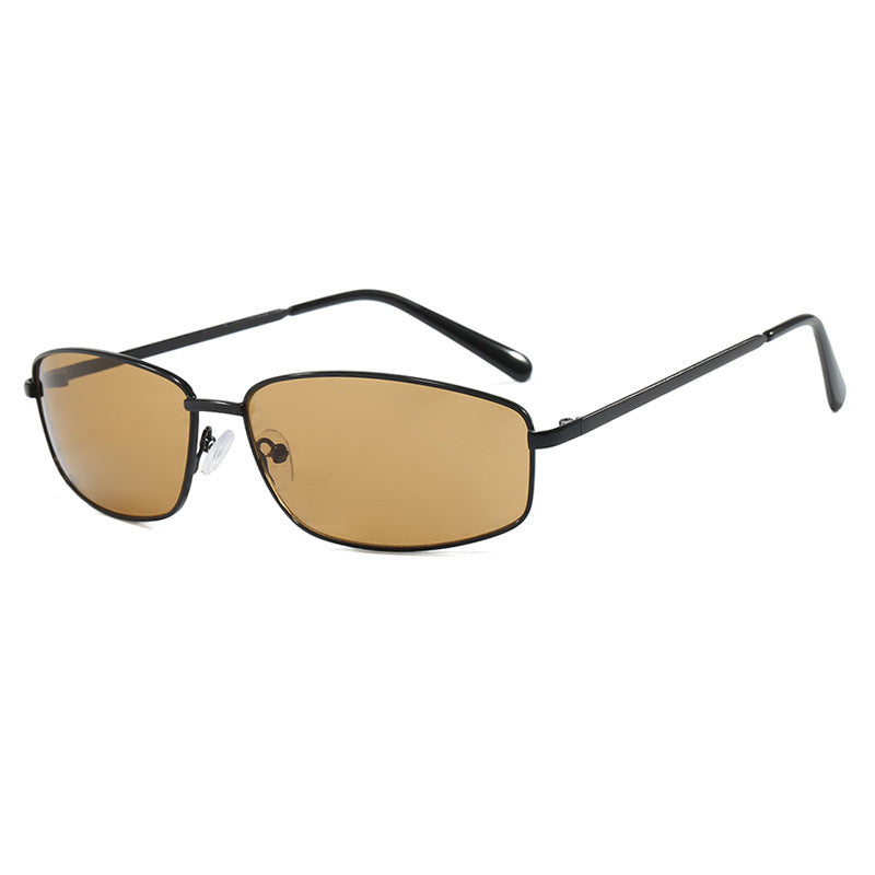Damen sportliche Sonnenbrille mit modischem Metallschutz Brehn