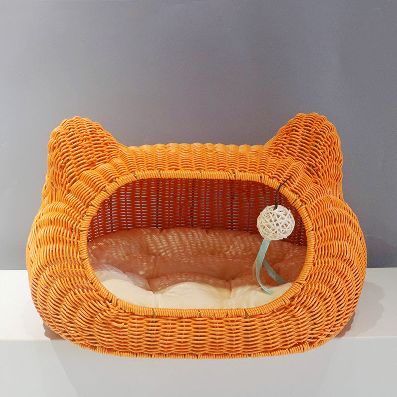 Gemütlicher Katzenkorb mit Ohrendesign Brehn