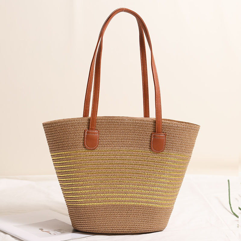 Damen Strandtasche mit robusten Ledergriffen Brehn