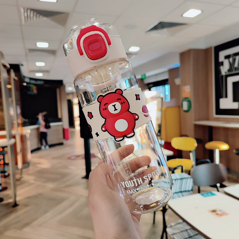 Damen Verspielte Wasserflasche mit Gummihandgriff Brehn