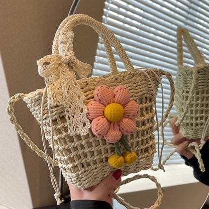 Handgefertigte gehäkelte Schultertasche
