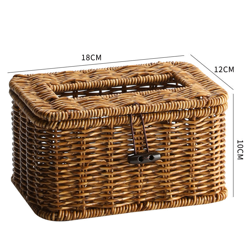 Handgemachte Rattan-Aufbewahrungsbox mit Deckel Brehn