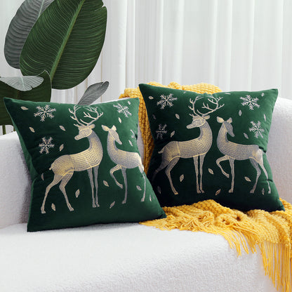 Dekoratives Weihnachts-Wurfkissen mit Hirschsilhouette