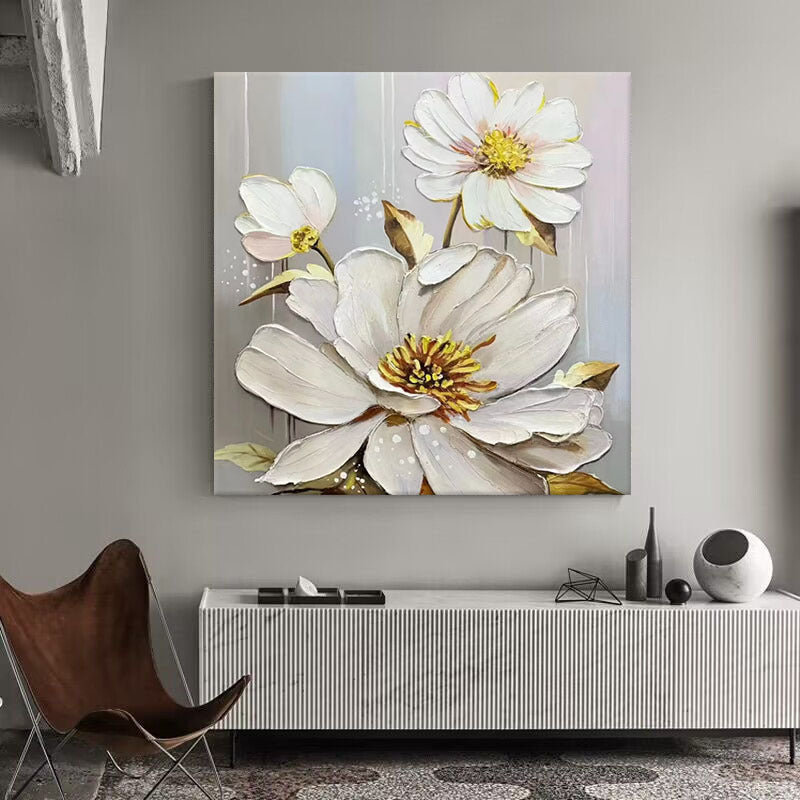 Elegante Blumenleinwandkunst