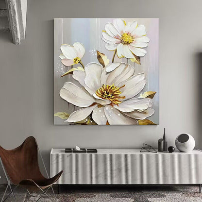 Elegante Blumenleinwandkunst