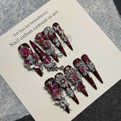 Dekoratives Strass-Nagelkunst-Set