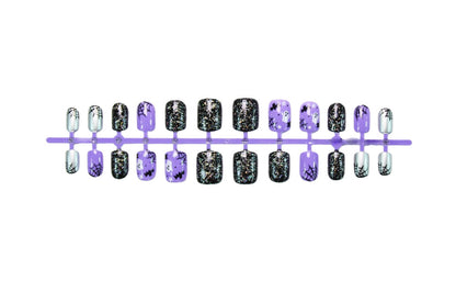 Halloween Kunstnagelset mit spooky Motiven und Glitzerakzenten Brehn
