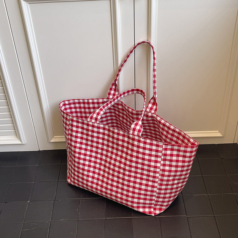 Stilvolle Karierte Utility Tote Bag Brehn