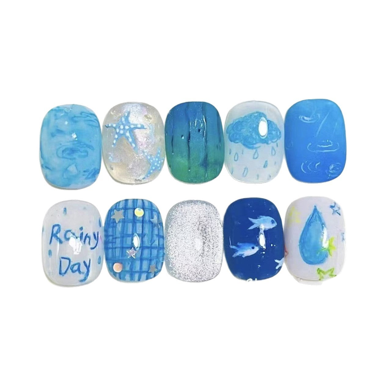 Künstlerische Press-On Nageldesigns Brehn