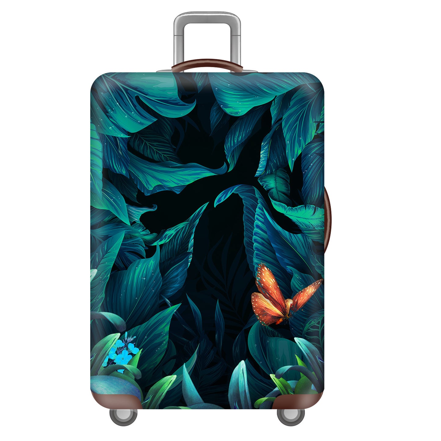Unisex nan elastische Kofferhülle mit tropischem Blattmuster, dehnbarer Schutzcover für Hartschale und Softcase Brehn
