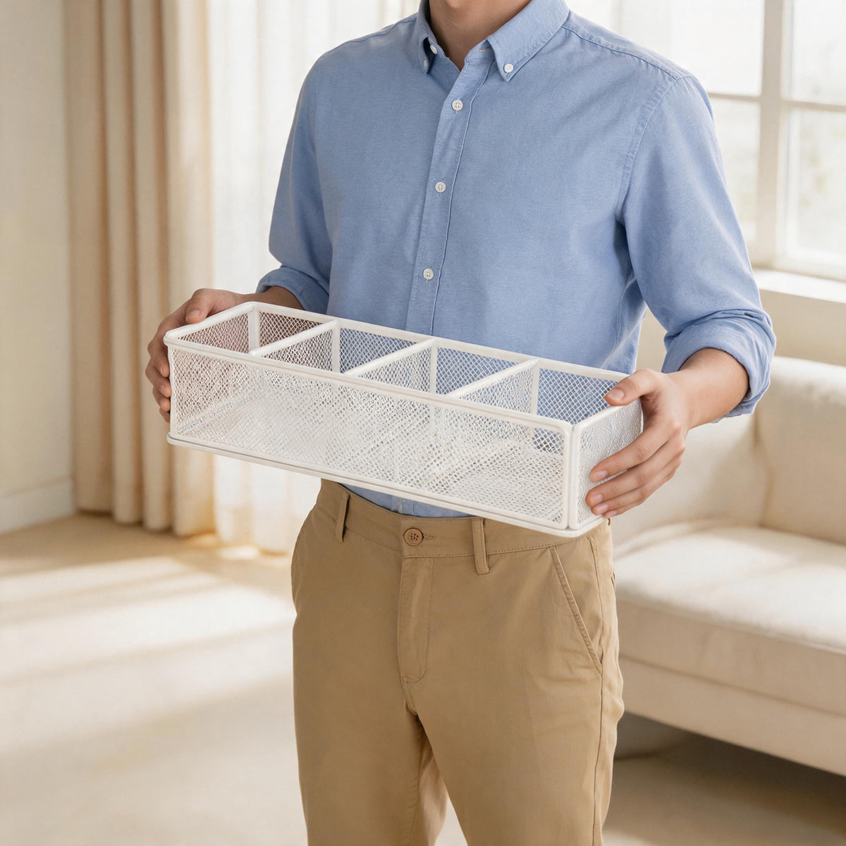 Mesh Multi-Compartment Tech-Zubehör- und Kabel-Organisator-Box