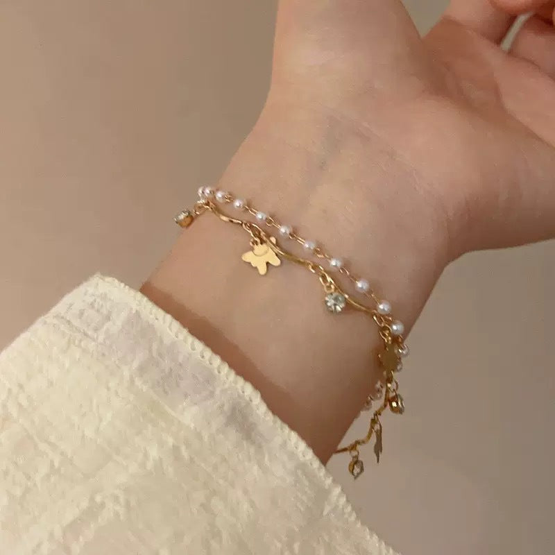 Gestuftes Opal- und Perlen-Halsband Brehn