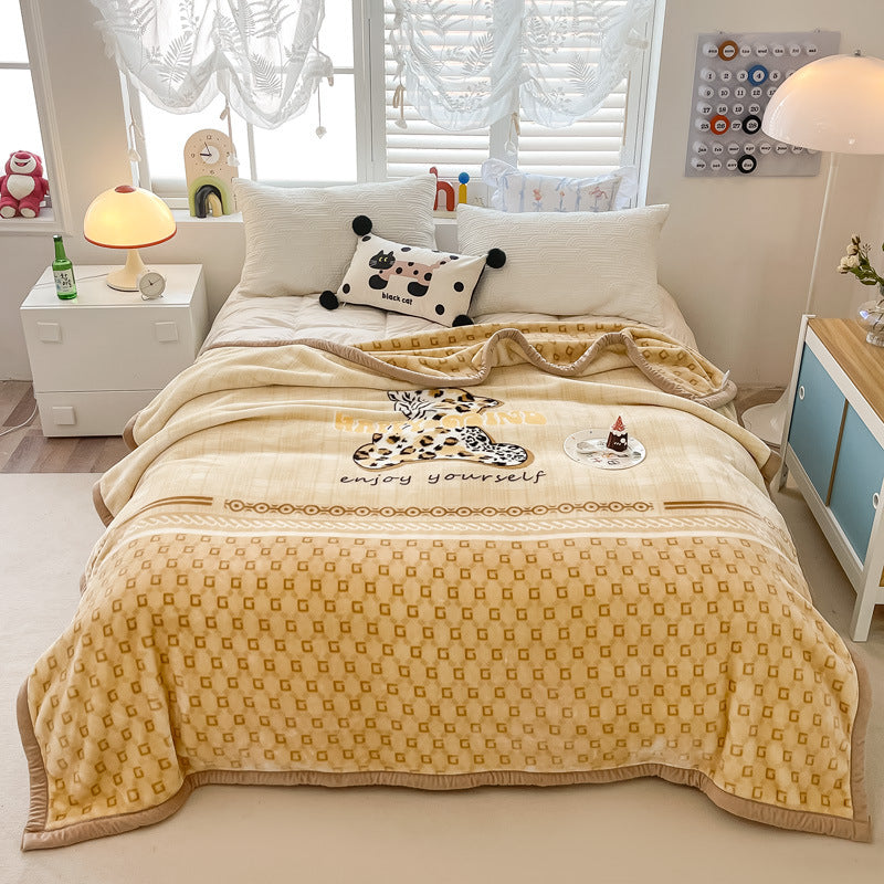 Blumengemusterte Fleece-Wurfdecke Brehn